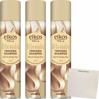 Elkos Trockenshampoo Blonde 3er Pack (3x200ml Flasche) + usy Block