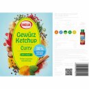 Hela Curry Gewürz-Ketchup delikat 30% weniger Zucker 6er Pack (6x800ml Flasche) + usy Block