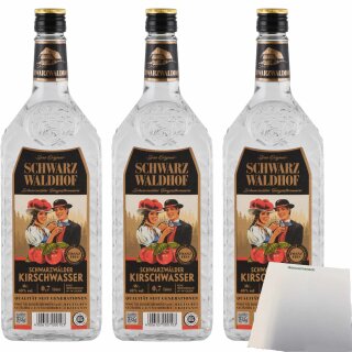 Schwarzwaldhof Kirschwasser 40% vol 3er Pack (3x0,7L Flasche) + usy Block