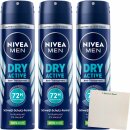 Nivea Men Deo Spray Dry Active 3er Pack (3x150ml Flasche)...