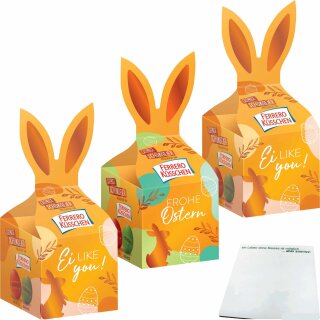 Küsschen Hasenohren 3er Pack (3x180g Geschenkbox) + usy Block