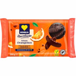 Edeka Herzstücke Orangetten mit Zartbitterschokolade (250g Packung)
