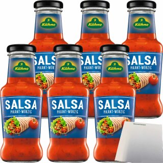 Kühne Salsa-Sauce pikant-würzig 6er Pack (6x250ml Flasche) + usy Block