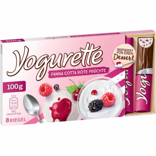 Yogurette Panna Cotta Rote Früchte 3er Pack (3x100g Packung) + usy Block