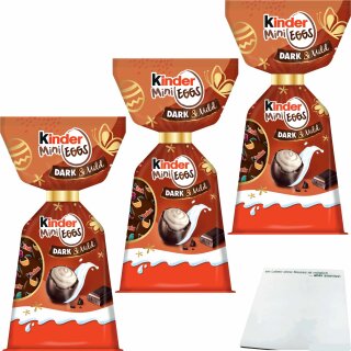 Kinder mini eggs dark & mild 3er Pack (3x85g Beutel) + usy Block