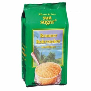 sun sugar Rohrrohzucker 3er Pack (3x500g Beutel)