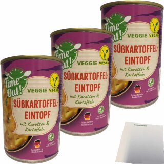 Time Out Süßkartoffeleintopf 3er Pack (3x400g Dose) + usy Block