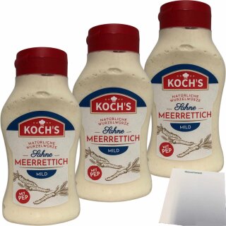 Kochs Mit Pep Sahne Meerrettich Mild 3er Pack (3x460g Flasche) + usy Block