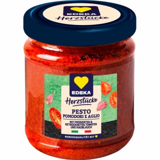 Edeka Herzstücke Pesto Tomate Knoblauch (190g Glas)