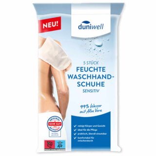 Duniwell Feuchte Waschhandschuhe sensitiv (5er Packung)