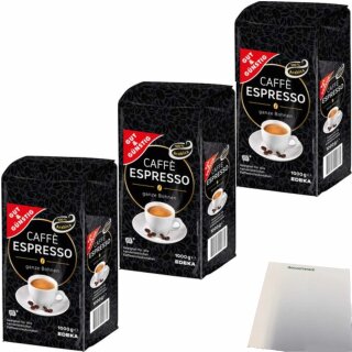 Gut&Günsting Espresso Bohnen 3er Pack (3x1000g Packung) + usy Block