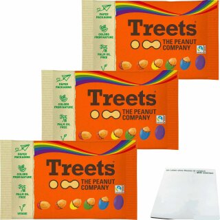 Treets Peanuts Rainbow 3er Pack (185g Beutel) + usy Block