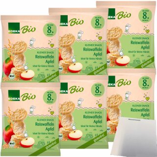 EDEKA Bio Baby Reiswaffeln Apfel 6er Pack (6x34g Packung) + usy Block