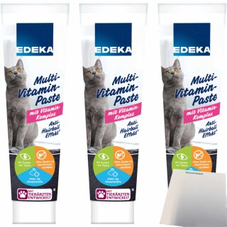 Edeka Multivitaminpaste für Katzen 3er Pack (3x100g Tube) + usy Block