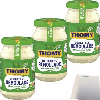 THOMY Remoulade mit feinen Kräutern, Petersilie und Kerbel 3er Pack (3x250ml Glas) + usy Block