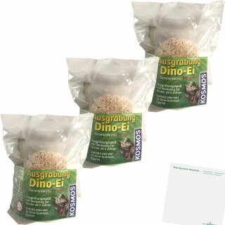 Kosmos Dino-Eier 3er Pack (3 Dinosaurier Eier zum ausgraben) + usy Block