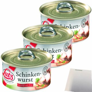 Lutz Schinkenwurst 3er Pack (3x125g Dose) + usy Block