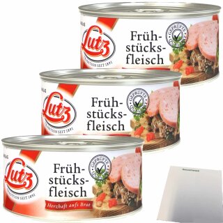 Lutz Frühstücksfleisch 3er Pack (3x125g Dose) + usy Block