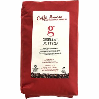 Kaffeebohnen Gisellas Bottega Caffe Amore, Espresso Crema Bohnen (1kg Packung)