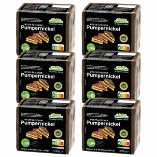 Mestemacher Westfälischer Pumpernickel 6er Pack (6x500g Packung)