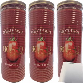 Rosso Gargano Passata di Puglia Passierte Tomaten 3er Pack (3x690g Glas) + usy Block