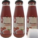 Gisellas Bottega Passata Tomaten passiert 100% Sonmnengereiften Tomaten aus Italien 3er Pack (3x680g Glas) + usy Block