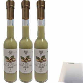 Russo Crema di Pistacchi Pistaziencreme Likör 3er Pack (3x200ml Flasche) + usy Block