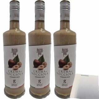 Russo Crema di Nocciola Haselnuss Creme Likör 3er Pack (3x500ml Flasche) + usy Block