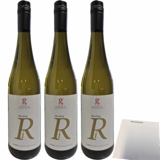 Gisellas Bottega Riesling 12% vol. 3er Pack (3x750ml Flasche) + usy Block