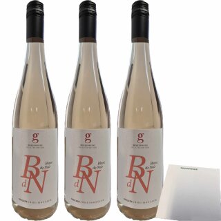 Gisellas Bottega Merlot Blanc de Noir trocken Qualitätswein 12,5% vol. 3er Pack (3x750ml Flasche) + usy Block