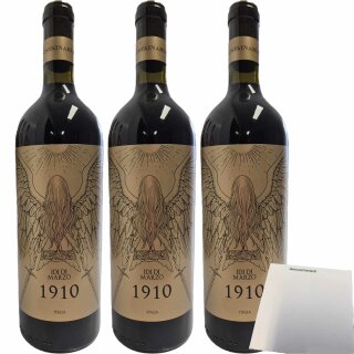Idi Di Marzo 1910 Rotwein 13,5% vol. 3er Pack (3x750ml Flasche) + usy Block
