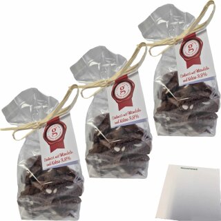 Gisellas Bottega Cantucci mit Mandeln und Kakao 3er Pack (3x250g Packung) + usy Block