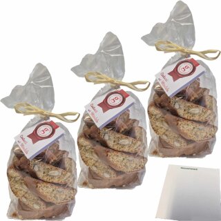 Gisellas Bottega Cantucci mit Mandeln 3er Pack (3x250g Packung) + usy Block