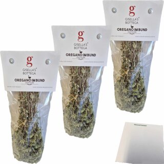 Gisellas Bottega Oregano im Bund 3er Pack (3x50g Packung) + usy Block