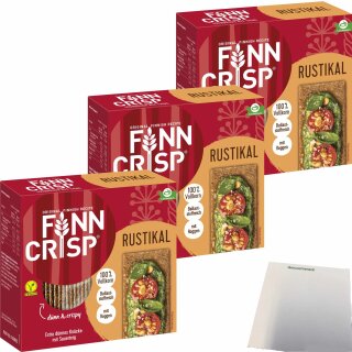 Finn Crisp Rustikal 3er Pack (3x200g Packung) + usy Block