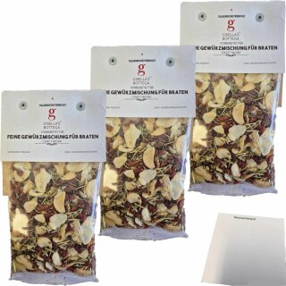 Gisellas Bottega Feine Gewürzmischung für Braten 3er Pack (3x50g Packung) + usy Block