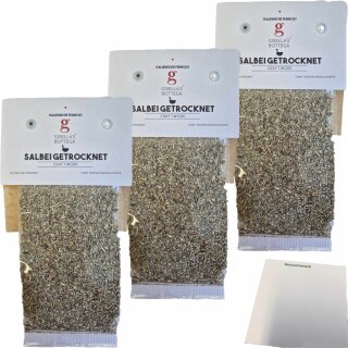 Gisellas Bottega Salbei getrocknet 3er Pack (3x50g Packung) + usy Block