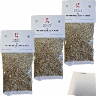 Gisellas Bottega Thymian getrocknet 3er Pack (3x50g Packung) + usy Block