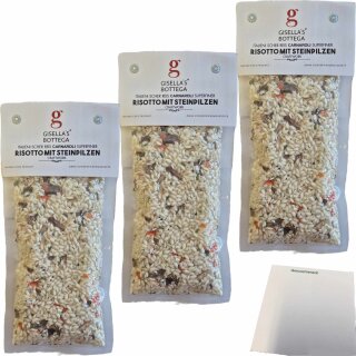 Gisellas Bottega Risotto mit Steinpilzen 3er Pack (3x200g Packung) + usy Block
