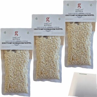 Gisellas Bottega Risotto mit schwarzem Trüffel 3er Pack (3x200g Packung) + usy Block