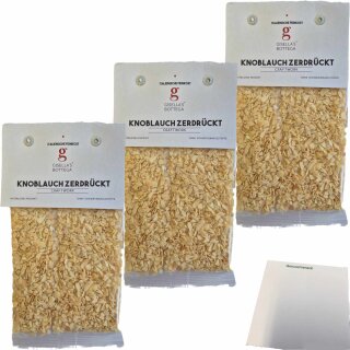 Gisellas Bottega Knoblauch zerdrückt 3er Pack (3x50g Packung) + usy Block