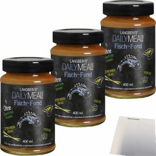 Langbeins DailyMeal Fisch-Fond 3er Pack (3x400ml Glas) + usy Block