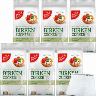 Gut&Günstig Birkenzucker 6er Pack (6x500g Packung) + usy Block