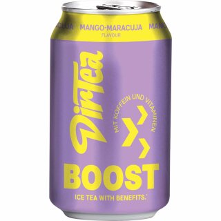 DirTea BOOST Grünteegetränk mit Mango und Maracujageschmack (12x330ml Dose) inkl. DPG Pfand