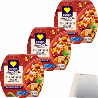 Edeka Herzstücke Thunfisch Salat Mexican Style 3er Pack (3x160g Dose) + usy Block