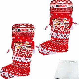 nutella Weihnachtssocke mit tollen nutella Geschenken 2er Pack (2x209g) + usy Block