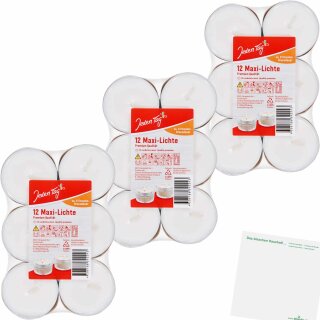 Jeden Tag Maxi-Lichte Flatpack Teelichter 3er Pack (3x12Stk) + usy Block