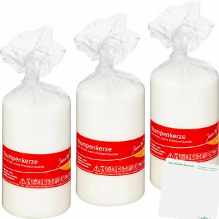 Jeden Tag Stumpenkerze 128x68mm creme 3er Pack (3Stk) + usy Block