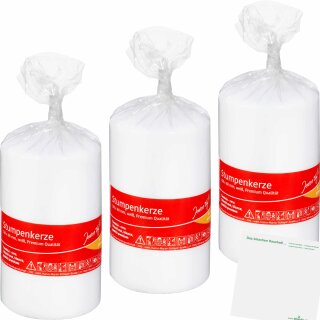 Jeden Tag Stumpenkerze 128x68mm weiss 3er Pack (3Stk) + usy Block