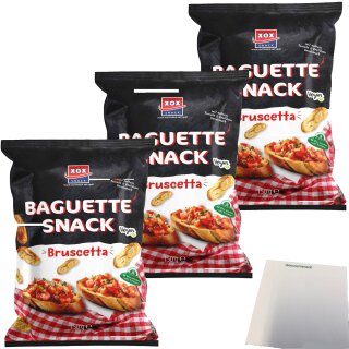 XOX Baguette Snack Bruschetta 3er Pack (3x150g Beutel) + usy Block